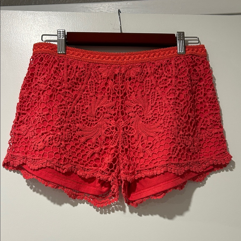Mossimo Supply Co Crochet Swim Shorts in Coral Size Large